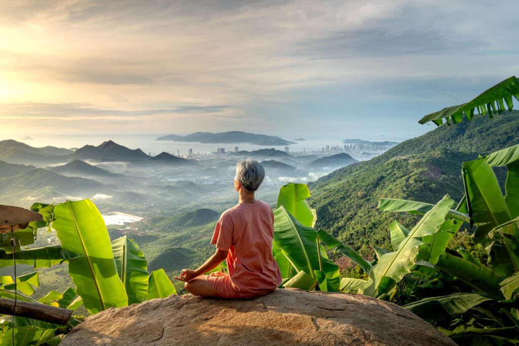 Person sitting quietly in meditation