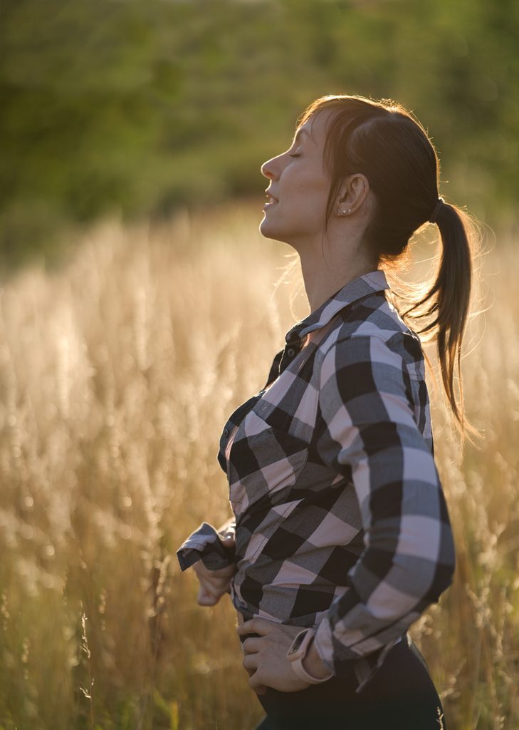 A person breathing during normal physical activity
