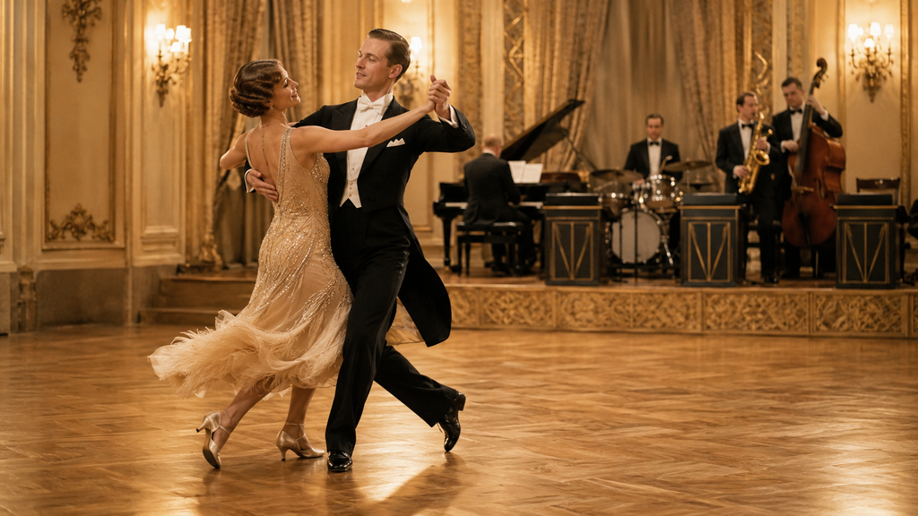 An orchestra performing Quick Step ballroom dance music